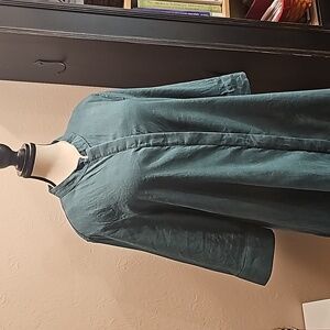 Zuri linen sea green dress/tunic with pockets!